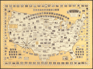 The pictorial map, stamps of the U.S.A.