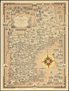 A pictorial map of the New England states U.S.A.