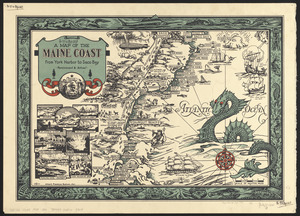 A map of the Maine coast from York Harbor to Saco Bay