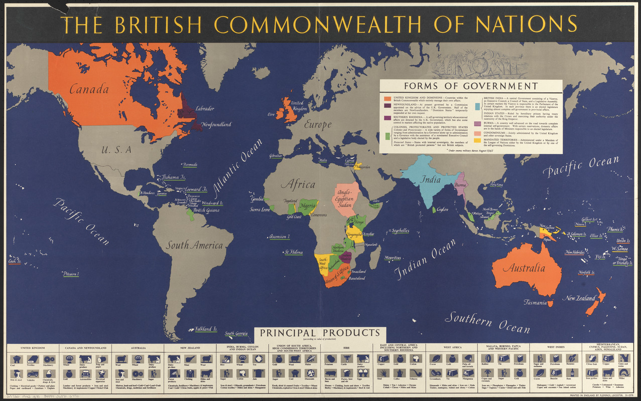 The British Commonwealth Of Nations Norman B Leventhal Map 