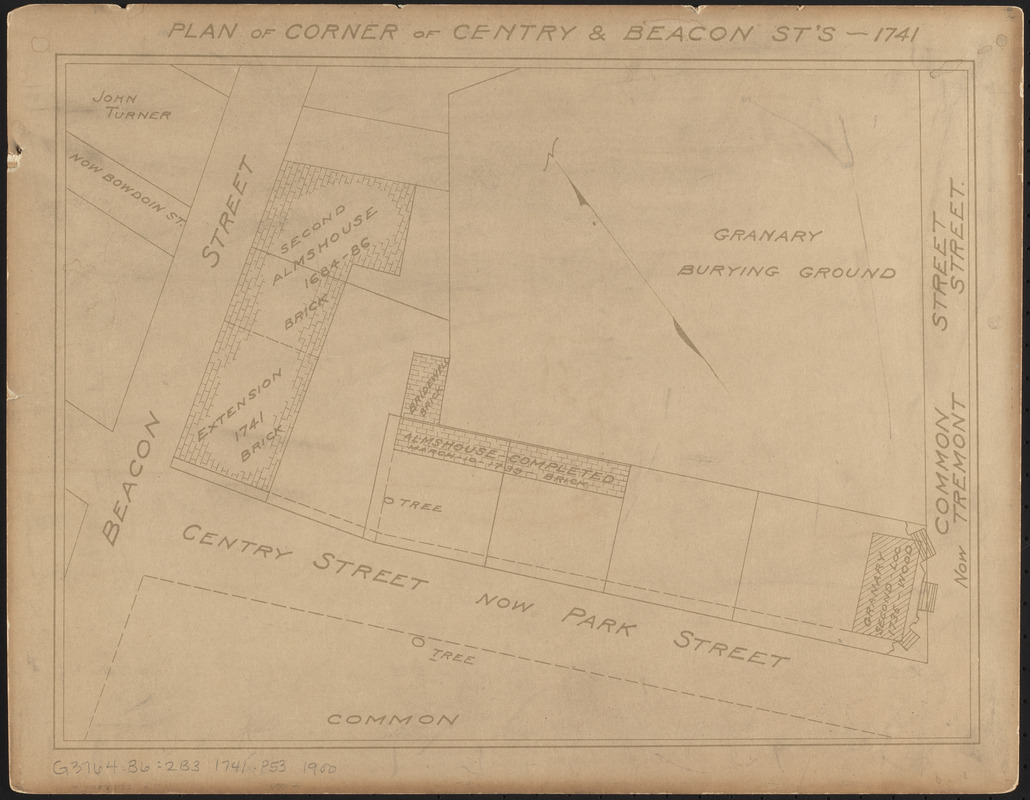 Plan of corner of Centry & Beacon St's -- 1741