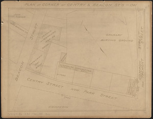 Plan of corner of Centry & Beacon St's -- 1741