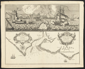A view of the castle of Belem and the city of Lisbon as it appears from thence ; A map of the mouth of the famous river Tagus or the harbour of the city of Lisbon