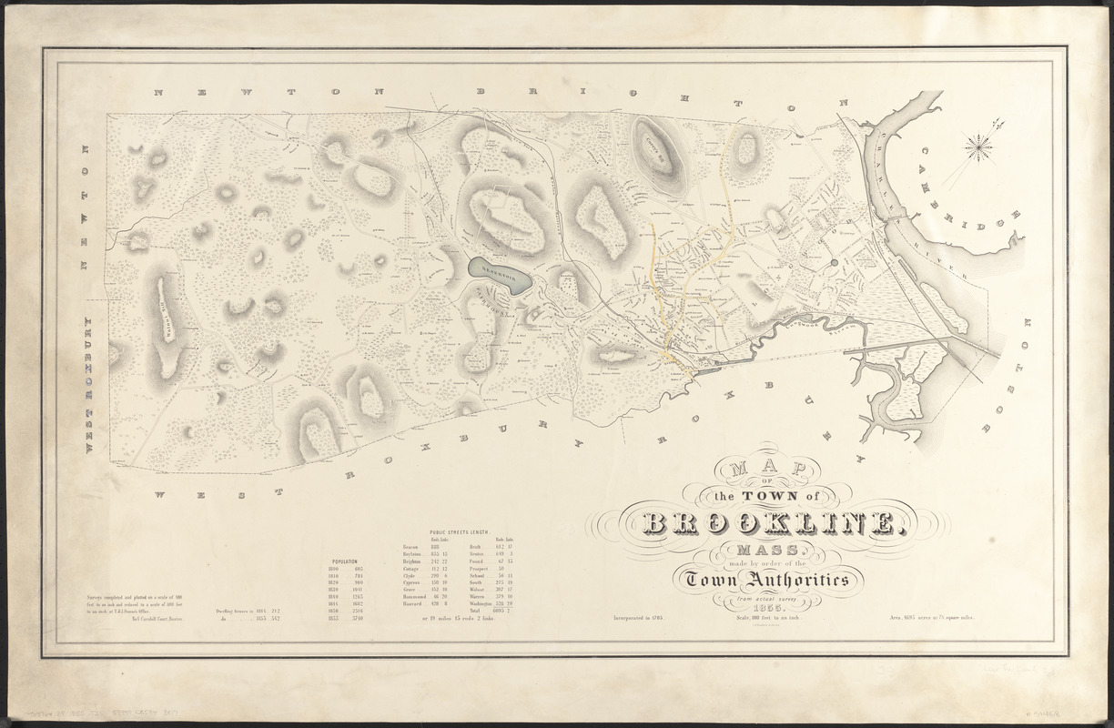 Map of the town of Brookline, Mass.
