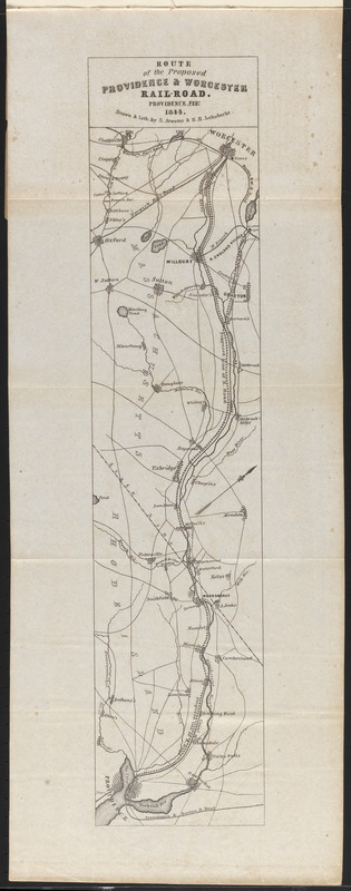 Route of the proposed Providence & Worcester rail-road