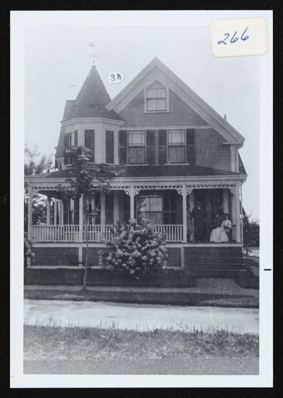 Frank Small house, R.R. Avenue, South Hamilton, family gathering on piazza