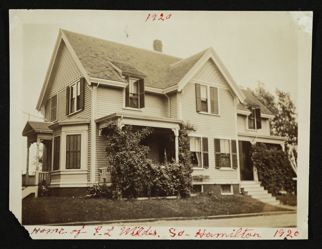 Home of E.L. Wildes, South Hamilton, 1920