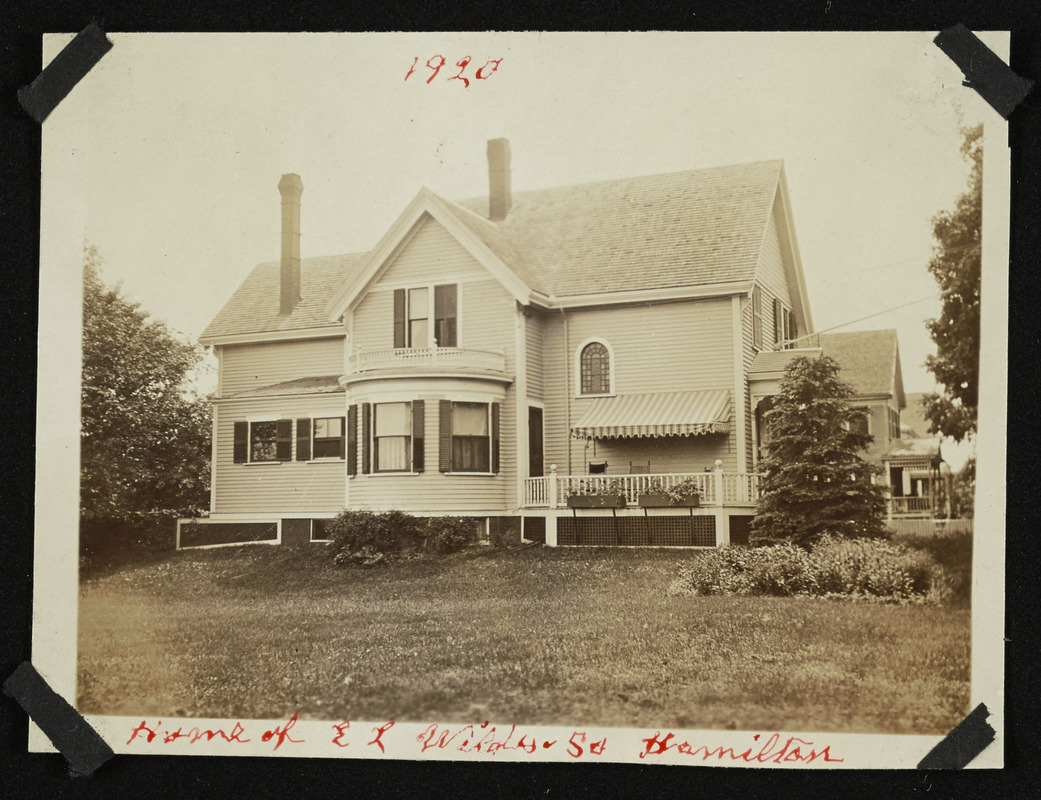 Home of E.L. Wildes, South Hamilton, 209 Bay Road and Carriage Lane, 1920