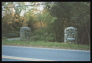 Stone pillars at Moulton Street to the Augustus Goodwin property