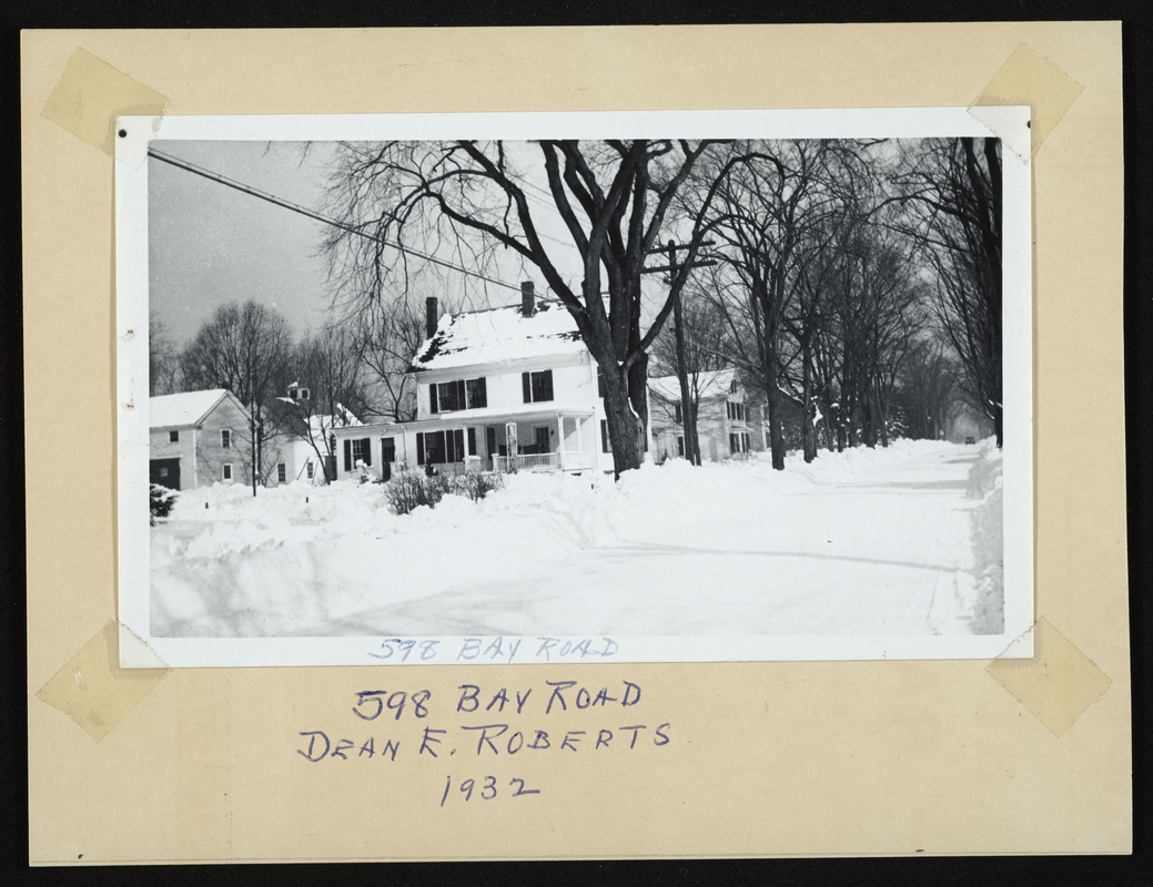 598 Bay Road, Dean E. Roberts, 1932