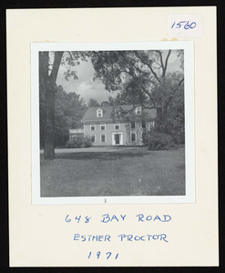 648 Bay Road, Esther Proctor, 1971