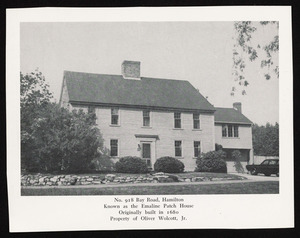 No. 918 Bay Road, Hamilton, known as the Emaline Patch House, originally built in 1680, property of Oliver Wolcott, Jr.