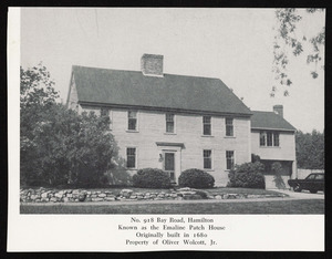 No. 918 Bay Road, Hamilton, known as the Emaline Patch House, originally built in 1680, property of Oliver Wolcott, Jr.