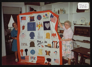 Hamilton Girl Scout troop 49, 30 square truly American bicentennial quilt, 1976