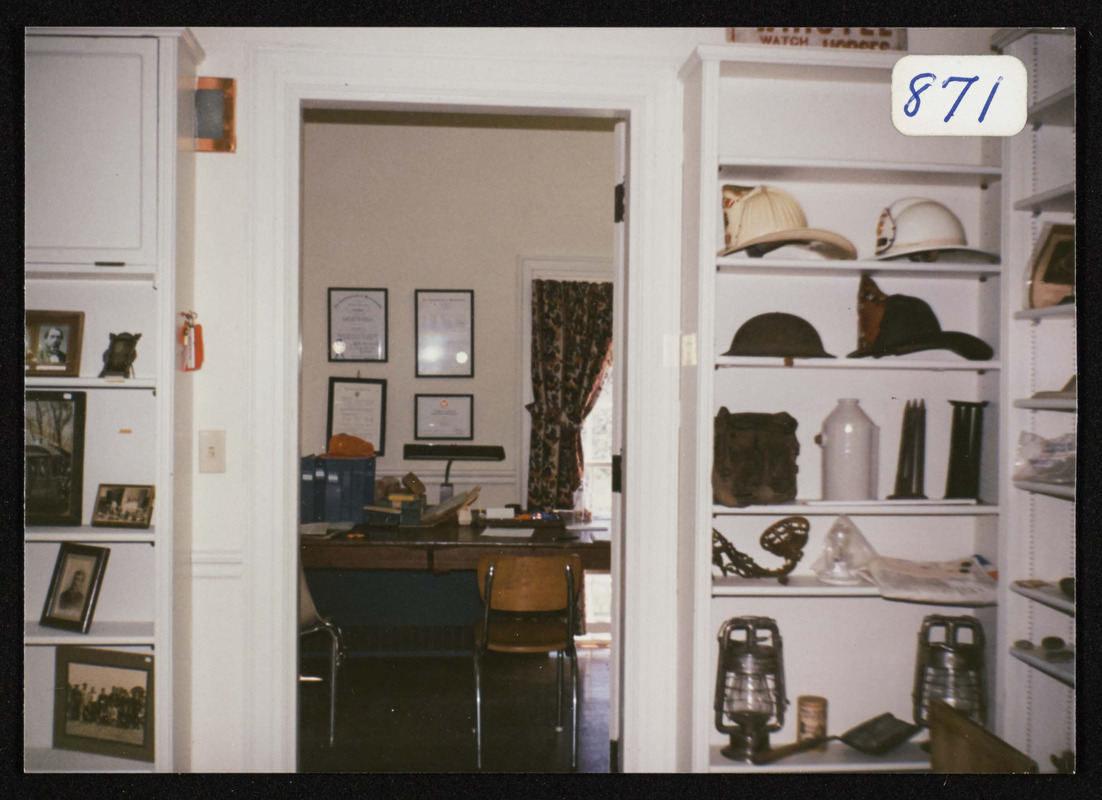 Picture taken at Historical Society Rooms showing office and artifacts