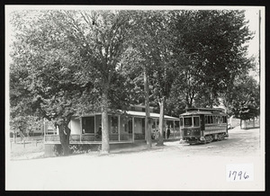 Boston and Northern St. RY. electric street car 133 at Asbury Grove Station, So. Hamilton, Mass, ca. 1910, car heading for Salem