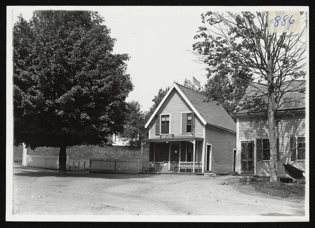 View just outside the Asbury Grove entrance showing the Grove post office, So. Hamilton, Mass, c