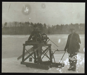 Ice cutting machine, 1920, Chebacco Lake