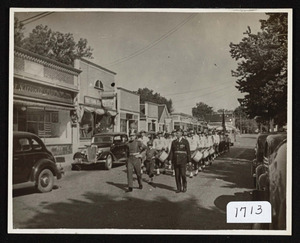Parade formation, circa 1937-1938, Railroad Avenue
