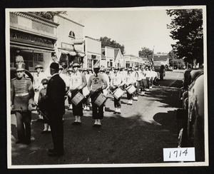 Parade formation, Railroad Avenue, circa 1937-1938