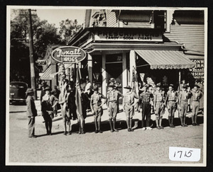Boy Scout lining up at corner of Bay Road and Railroad Avenue, present Connolly's Pharm.