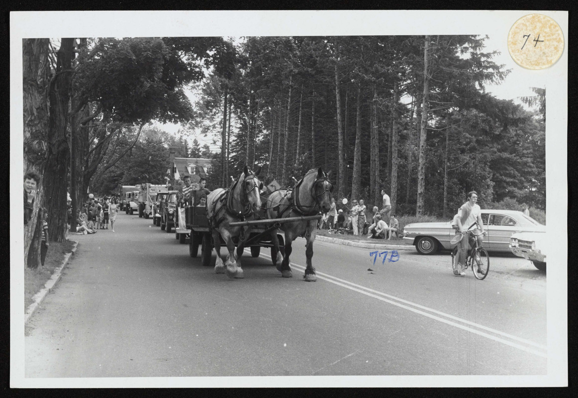 Parade, Red Top Farm entry, work horses, Arthur S. Hulbert, Town Farm Road, Ipswich