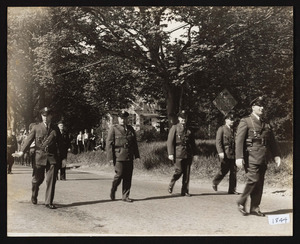 Memorial Day Parade, Chief Edward Fredricks, Tom Mullins, Rudolph Smerage, Geoffery Sargent and Francis Whipple, circa 1960's