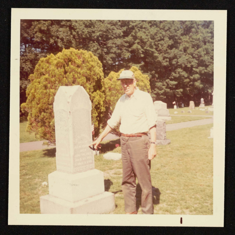 Harold Daley at Hamilton Cemetery, Alvin Smith's lot