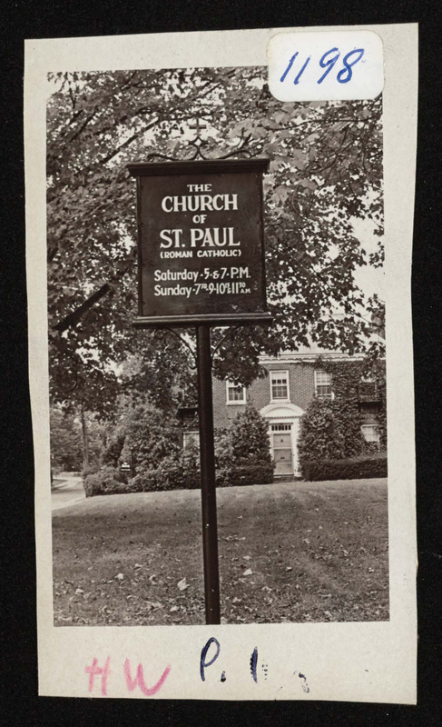 Sign in front of rectory