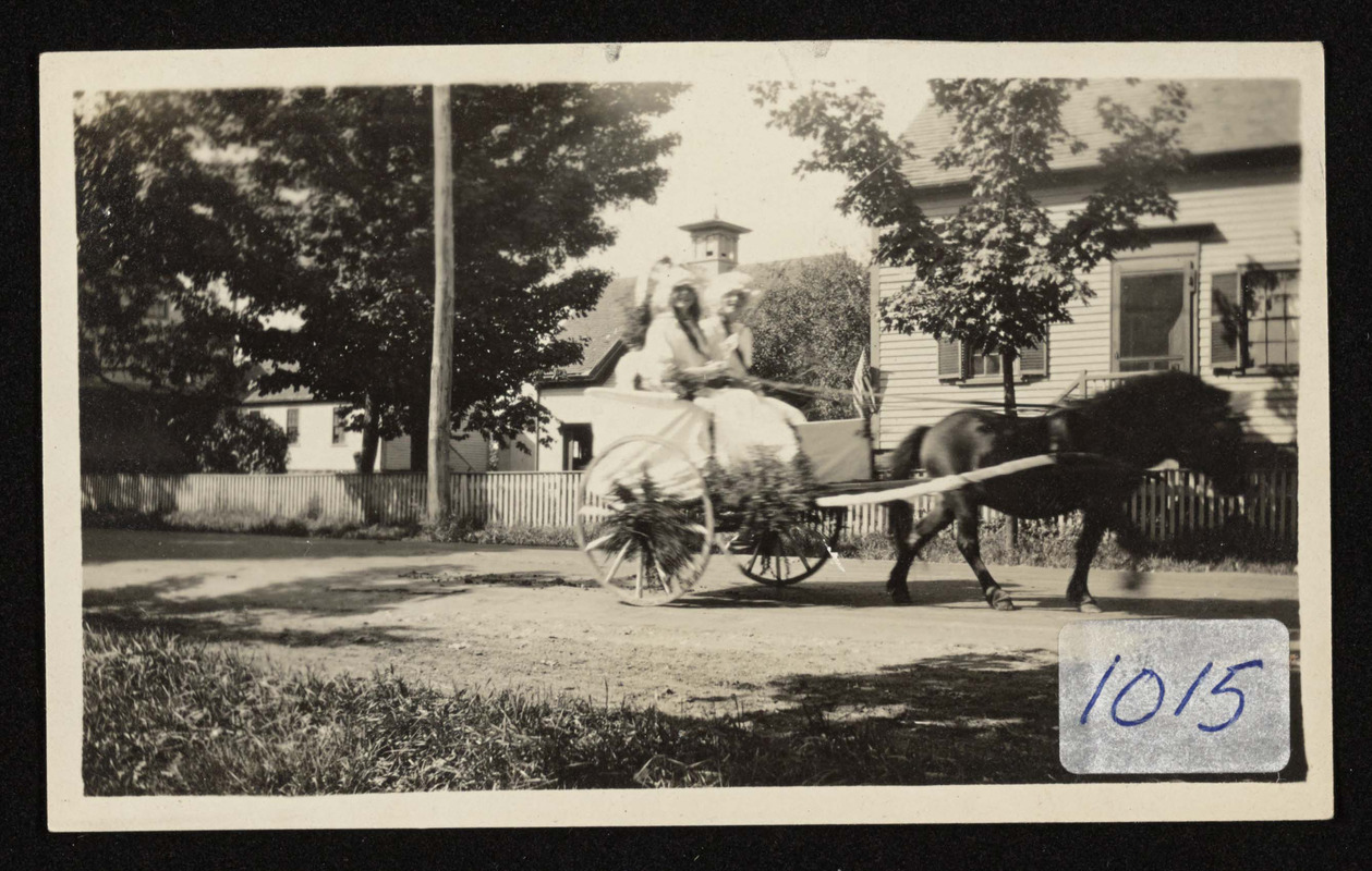 Conrad girl and pony in Hamilton Parade, taken in front of Striley house where Community House now stands