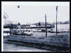 Hamilton Shopping Center, corner of Walnut Rd. and Bay Road from across the railroad tracks, 1975