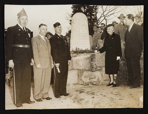 Left to right, unknown, Lawrence Stone, Lawrence Lamson, Beatrice Patton, French Consul