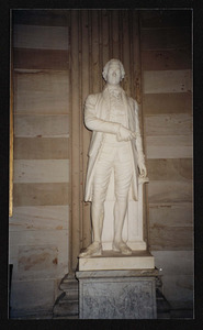 Marble statue of Alexander Hamilton standing in the rotunda of the U.S. Capitol, sculpted in 1868 by Horatio Stone in Rome