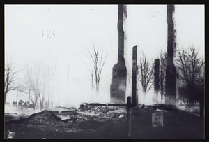 Remains of Dr. Cill's house on Main Street, from here fire spread across the street and burned a barn before being finally stopped