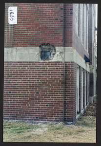 Cornerstone of Hamilton High School, built in 1931, opening of time capsule