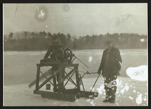 Ice cutting machine, 1920, Chebacco Lake