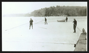 Cutting ice, Chebacco lake, late 1920