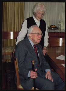 Doris and Llewellyn I Thomas, April 18, 2007, presented Boston Bost Cane to Llewellyn, age 92