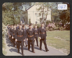 Memorial Day 1976, A.P.G. Post 194 A.L. entering Hamilton Cemetery to decorate graves etc.