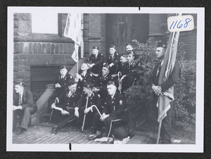 Boston big parade, Am. Legion, post 194 on Marlboro St., waiting for parade to start