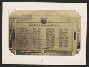 Roll of Honor, Hamilton, Mass.