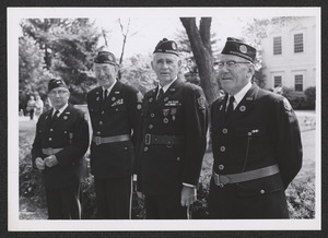 1975 Memorial Day at Town Hall, four soldiers of democracy, Kerwin Harding, Hap Daley, Gordon Allen, Bob Chittick