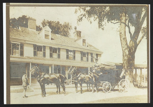 Coach and four in front of Myopia area, mid 1800's