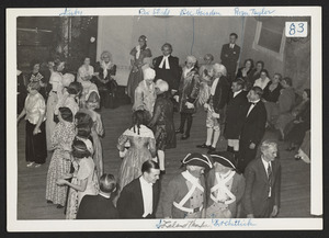 Covered wagon departure ceremonies, the costume ball, Hamilton Town Hall, Dec. 1937