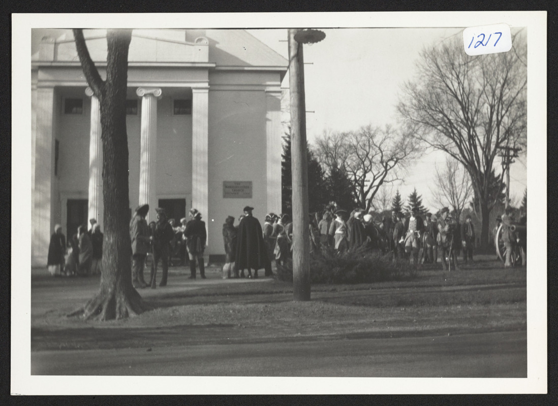 Covered wagon departure ceremonies, December 1937, Cong. Church