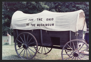 Covered wagon made by the Lion's Club used in the 1987 parade