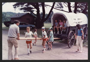 Lion's Club replica of the covered wagon used on original 1878 trek, made for parade in 1987