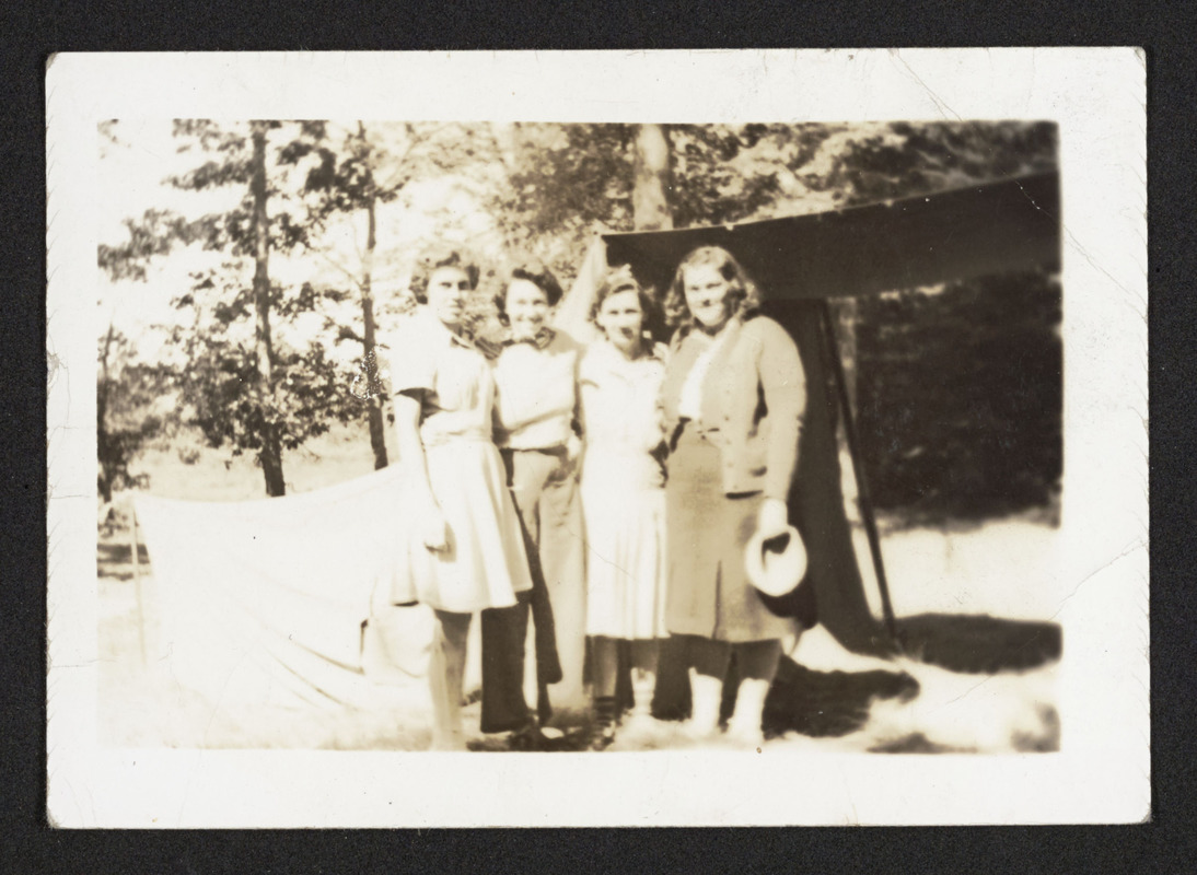 Leaders of Girl Scoup Troop 1, Hamilton camping at Camp Manzer, 1939