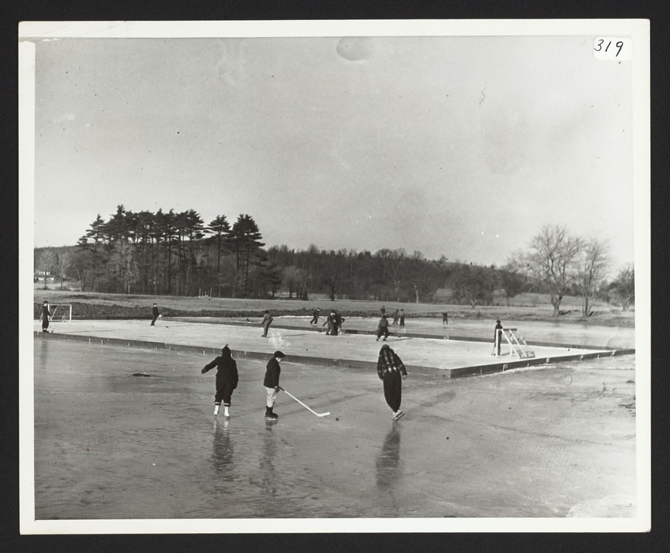 Patton Park, 1942, skating pond Digital Commonwealth