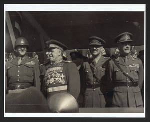 General Patton, Field Marshall Zukkov, General Robertson and aid